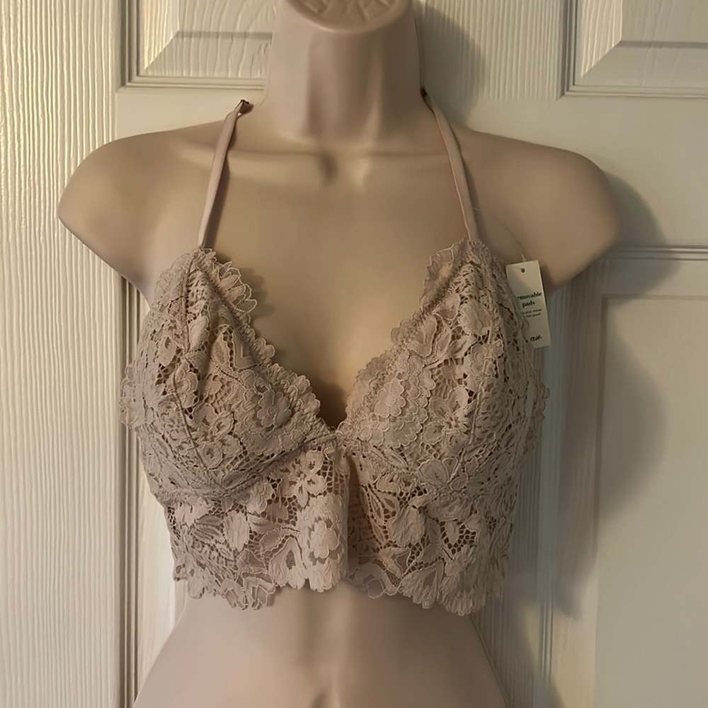 Aerie taupe lace bralette size medium